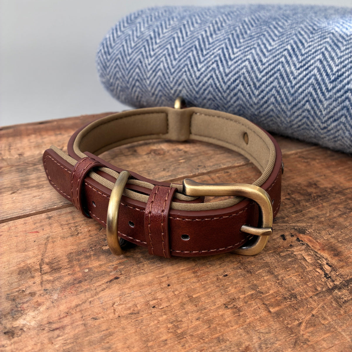 Heritage Collar - Mahogany Brown & Olive Green
