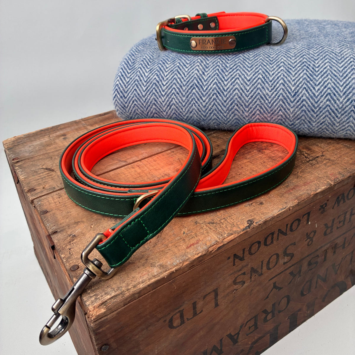 Heritage Collar - Forest Green & Vibrant Orange