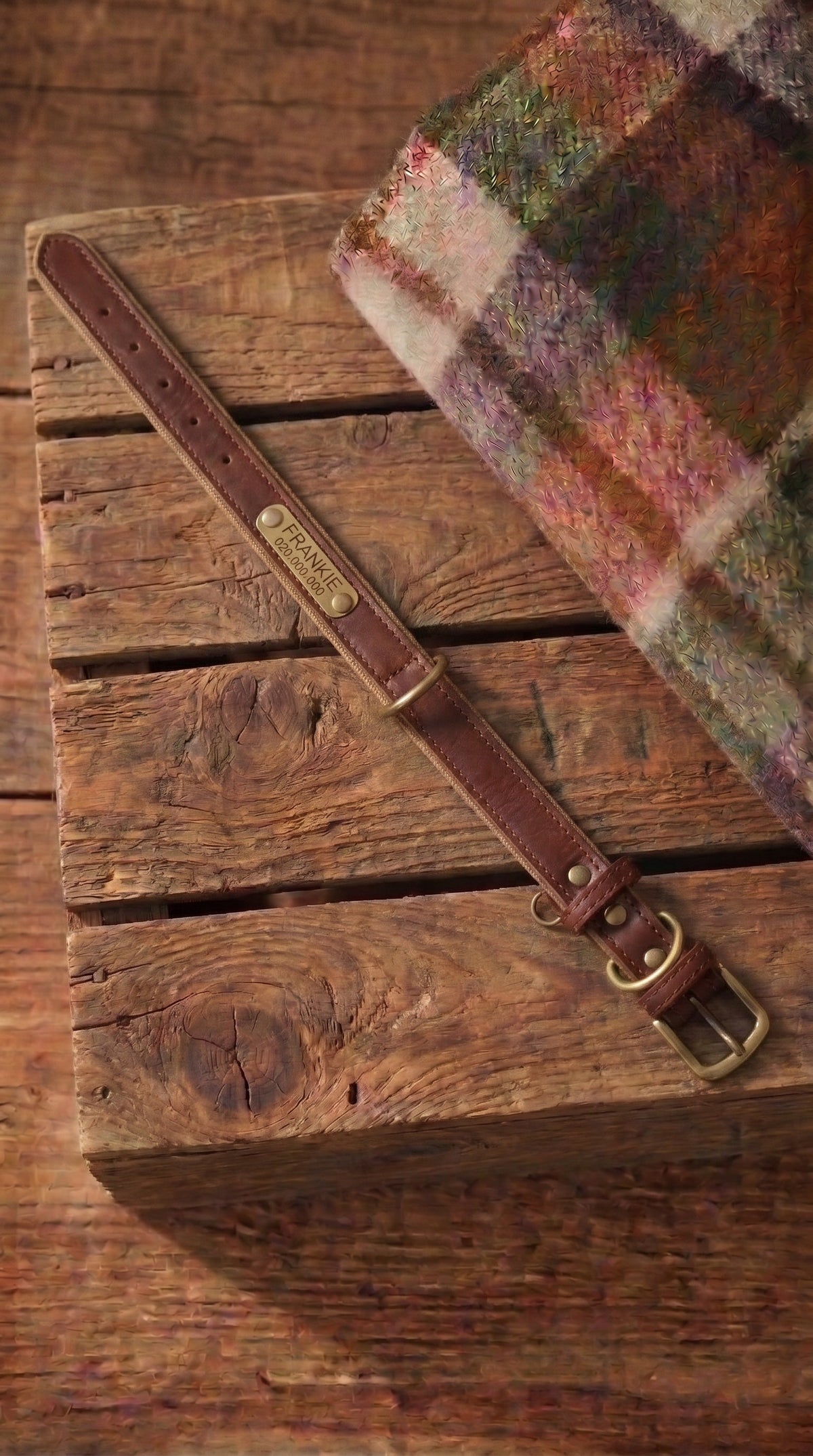 Coleira Heritage - Marrom Mogno e Verde Oliva