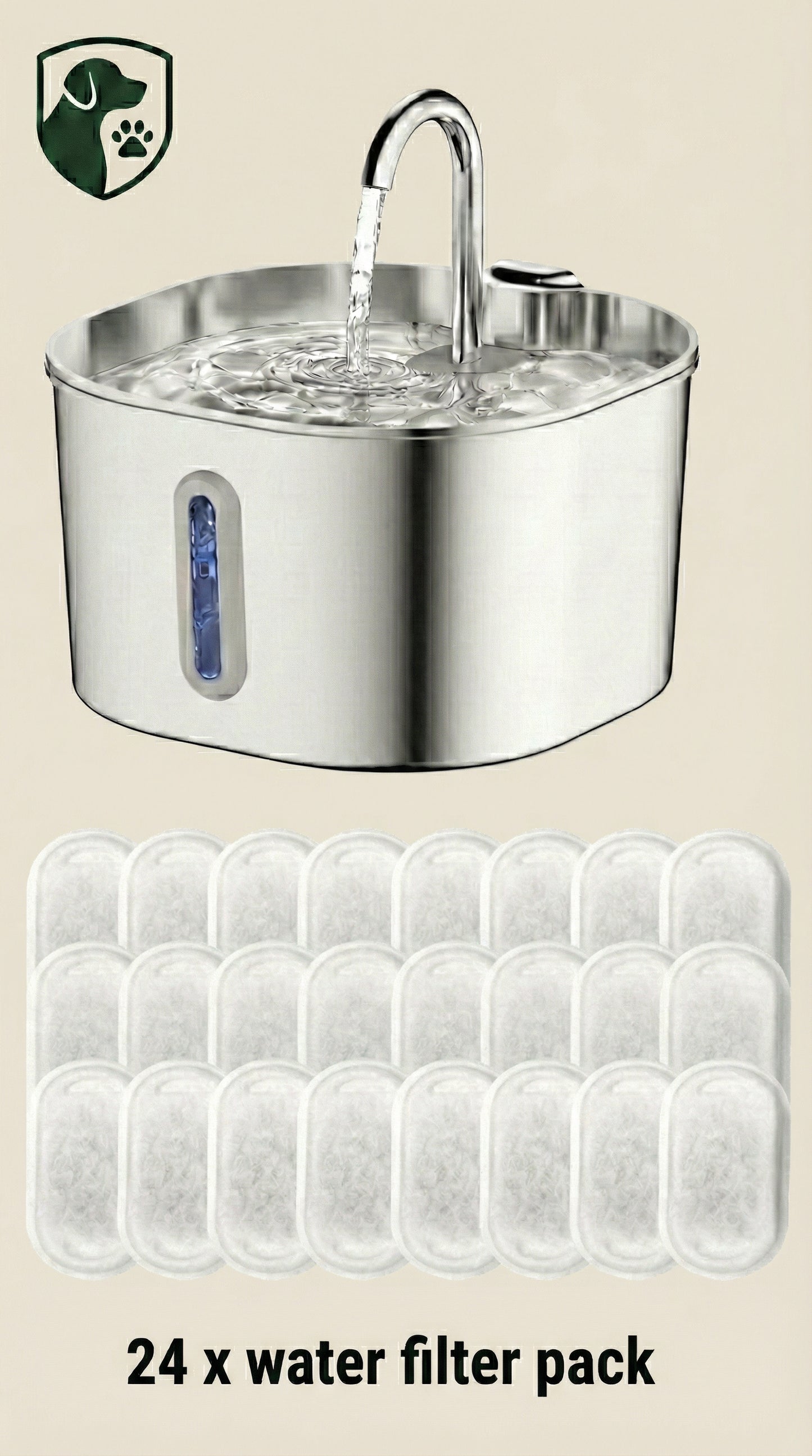 Frankie’s PureFlow™ 2.2L Stainless Steel Pet Fountain – Ultra-Silent Advanced Hydration System