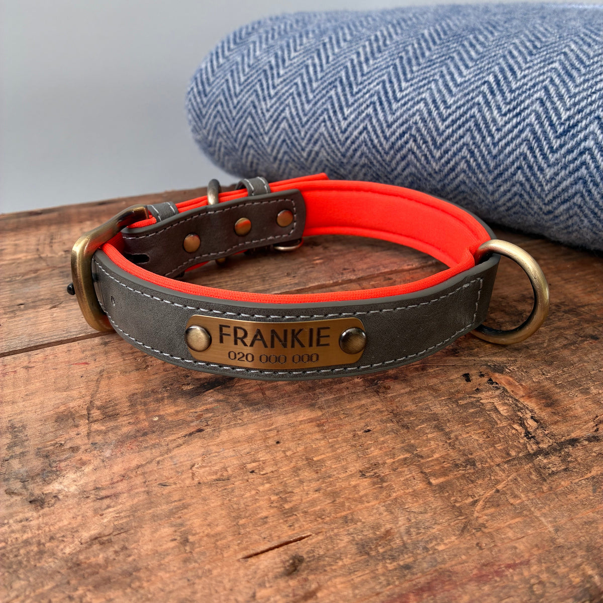Heritage Collar - Slate Grey &amp; Vibrant Orange