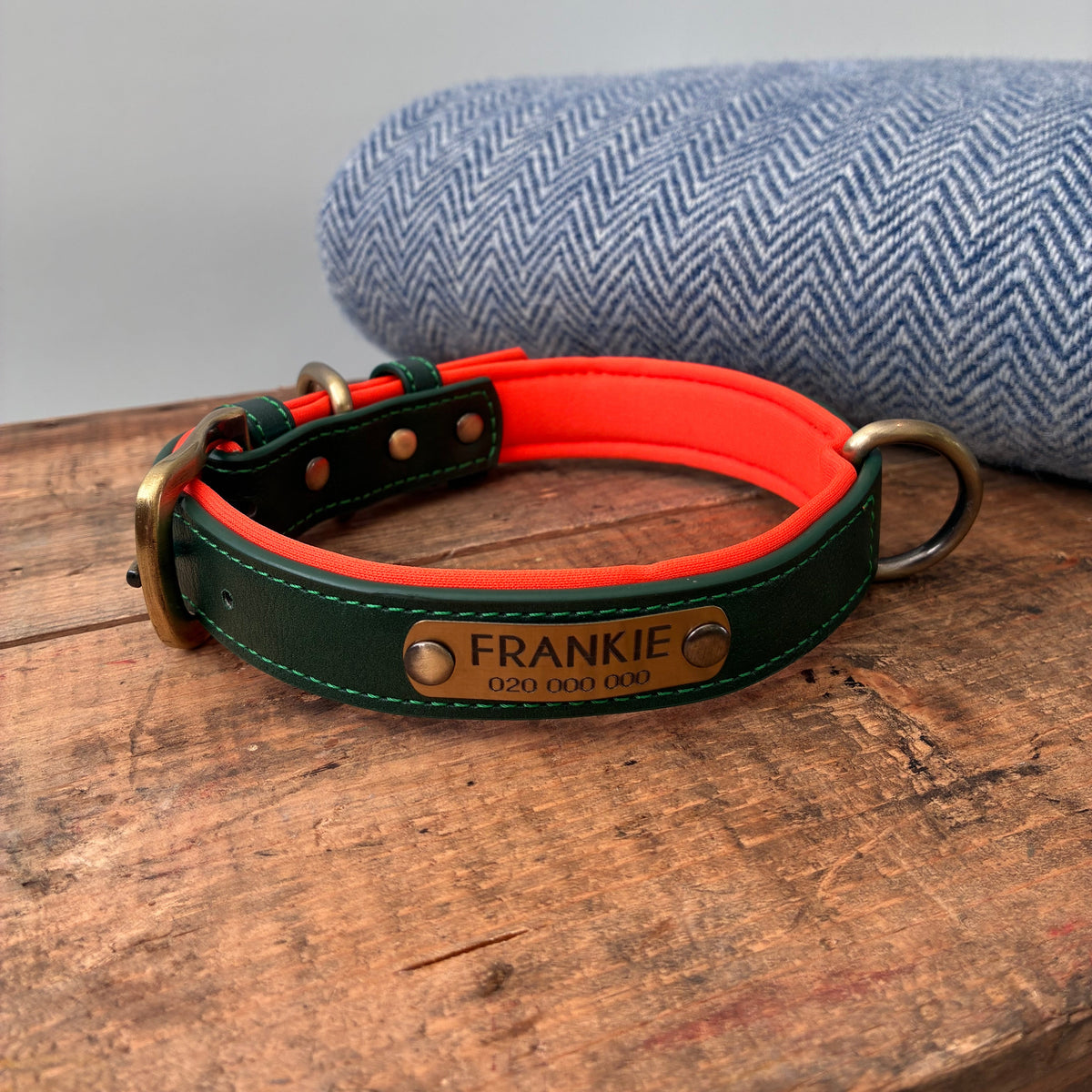 Heritage Collar - Forest Green &amp; Vibrant Orange