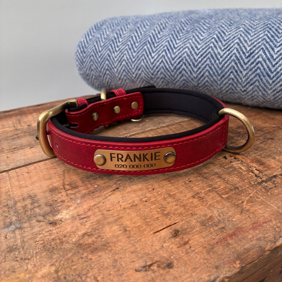 Heritage Collar - Crimson Red &amp; Jet Black