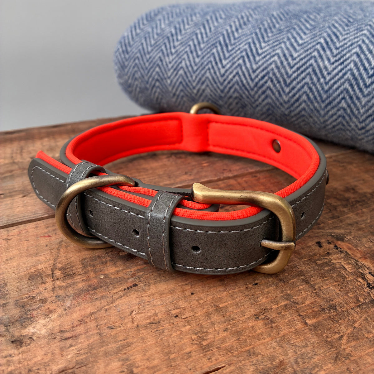 Heritage Collar - Slate Grey &amp; Vibrant Orange