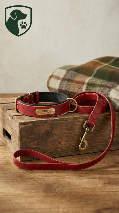 Heritage Collar - Crimson Red & Jet Black