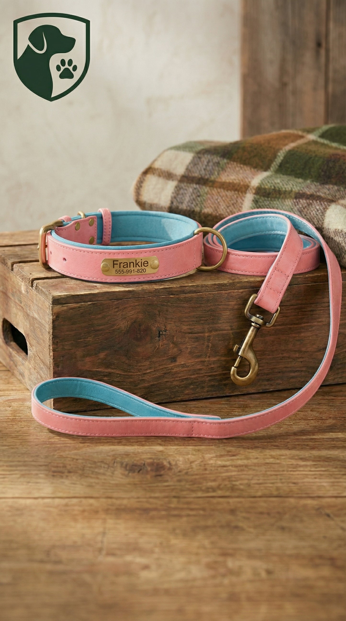 Heritage Collar - Dusty Pink & Sky Blue