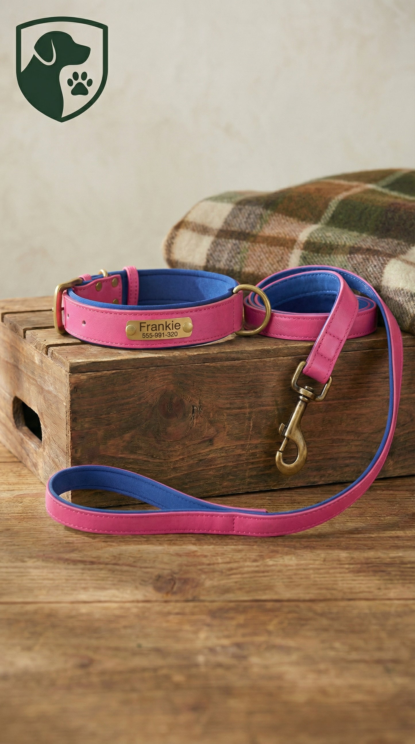 Heritage Collar - Electric Pink & Royal Blue