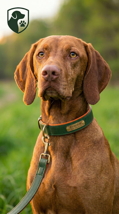 Heritage Collar - Forest Green & Vibrant Orange