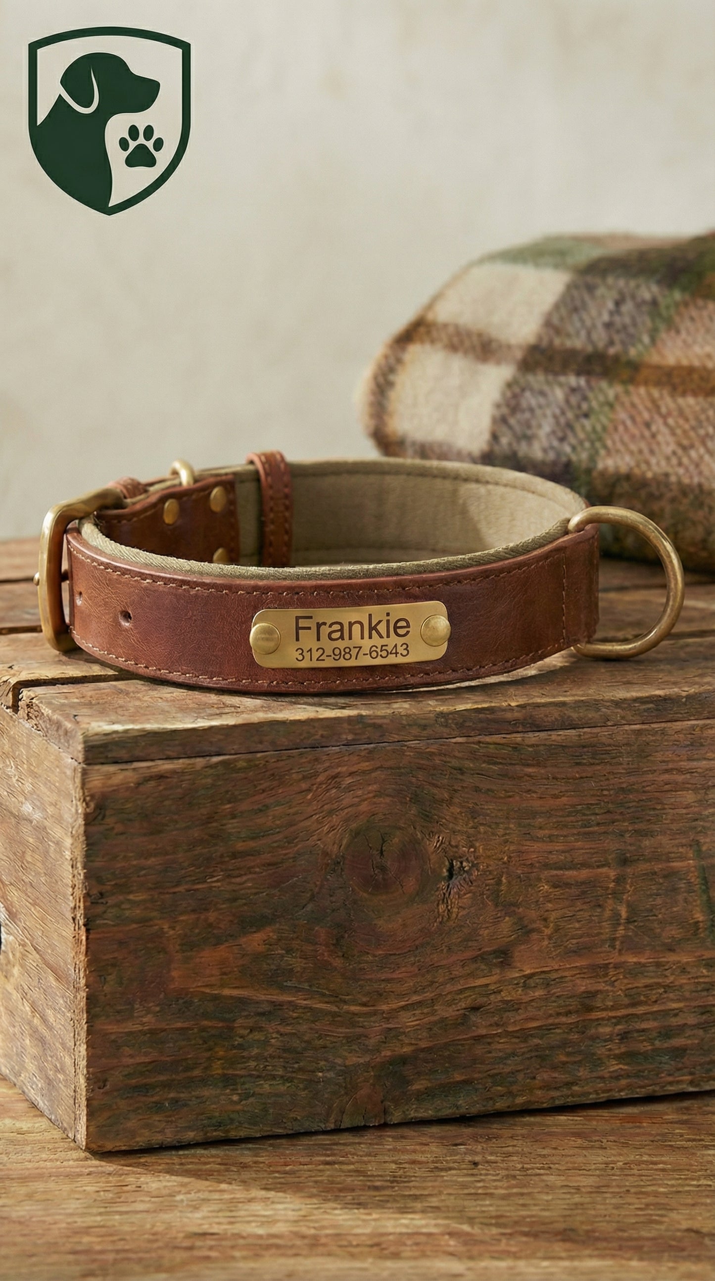Heritage Collar - Mahogany Brown & Olive Green