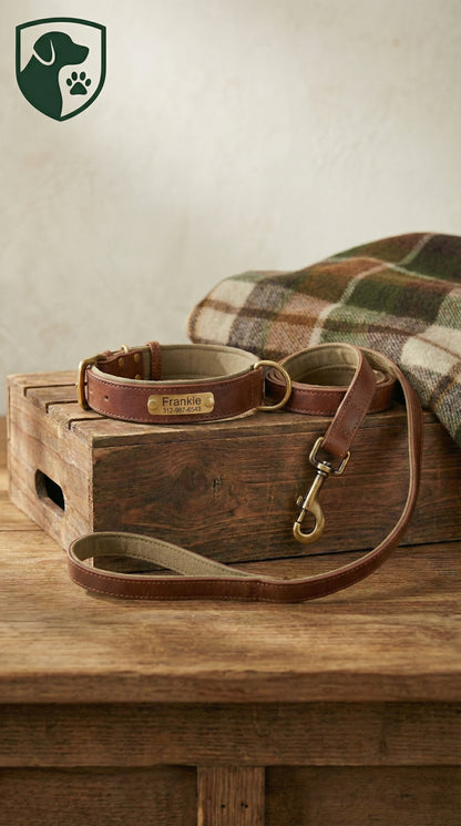 Heritage Collar - Mahogany Brown & Olive Green