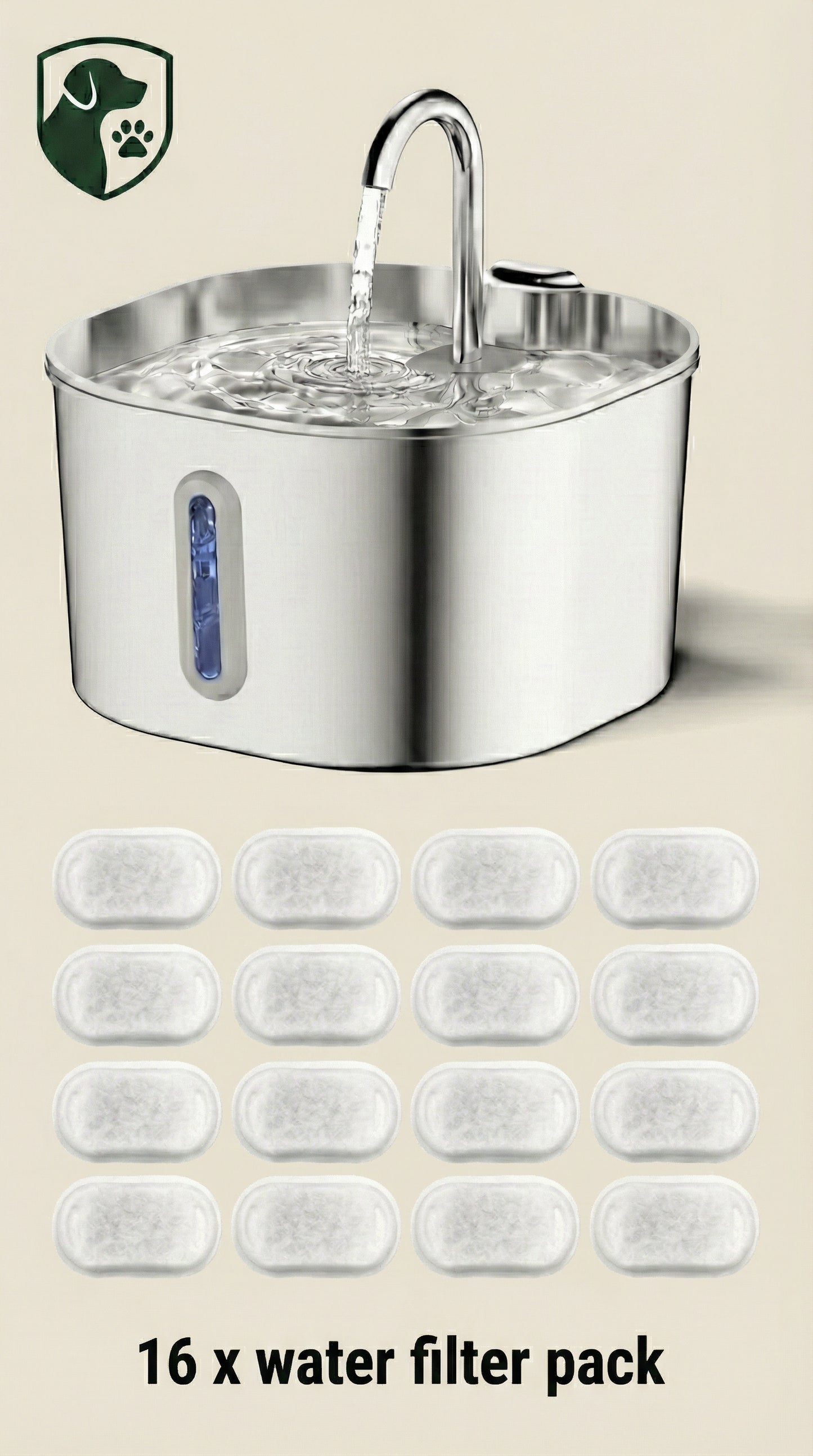 Frankie’s PureFlow™ 2.2L Stainless Steel Pet Fountain – Ultra-Silent Advanced Hydration System