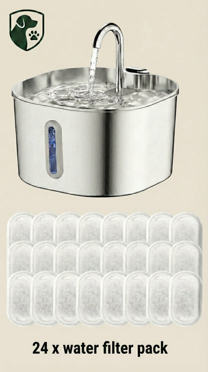 Frankie’s PureFlow™ 2.2L Stainless Steel Pet Fountain – Ultra-Silent Advanced Hydration System